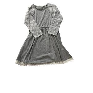 Garnet Hill Kids Gray Dress with Lace Details - Size L